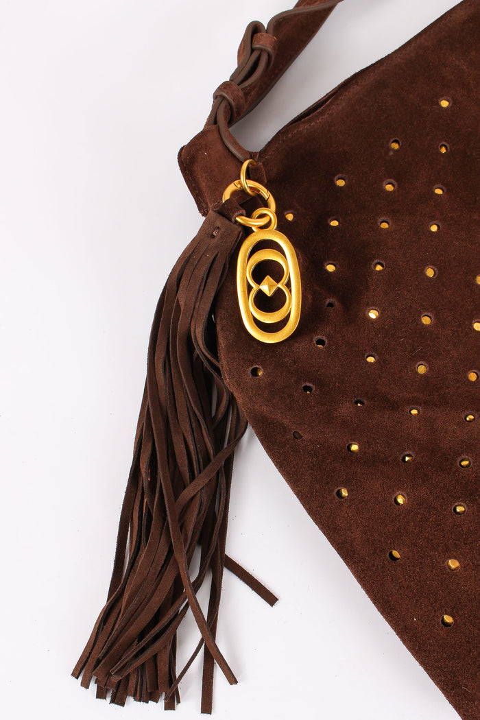 Sacca Camoscio Borchie Dark Brown-5