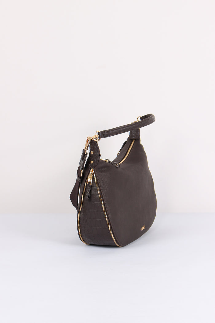 Maxi Hobo Fondo Bimateriale Deep Brown-6