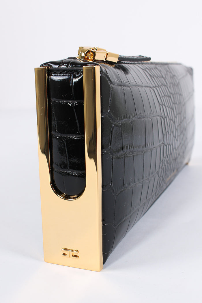 Clutch Stampa Cocco Grande Nero-4