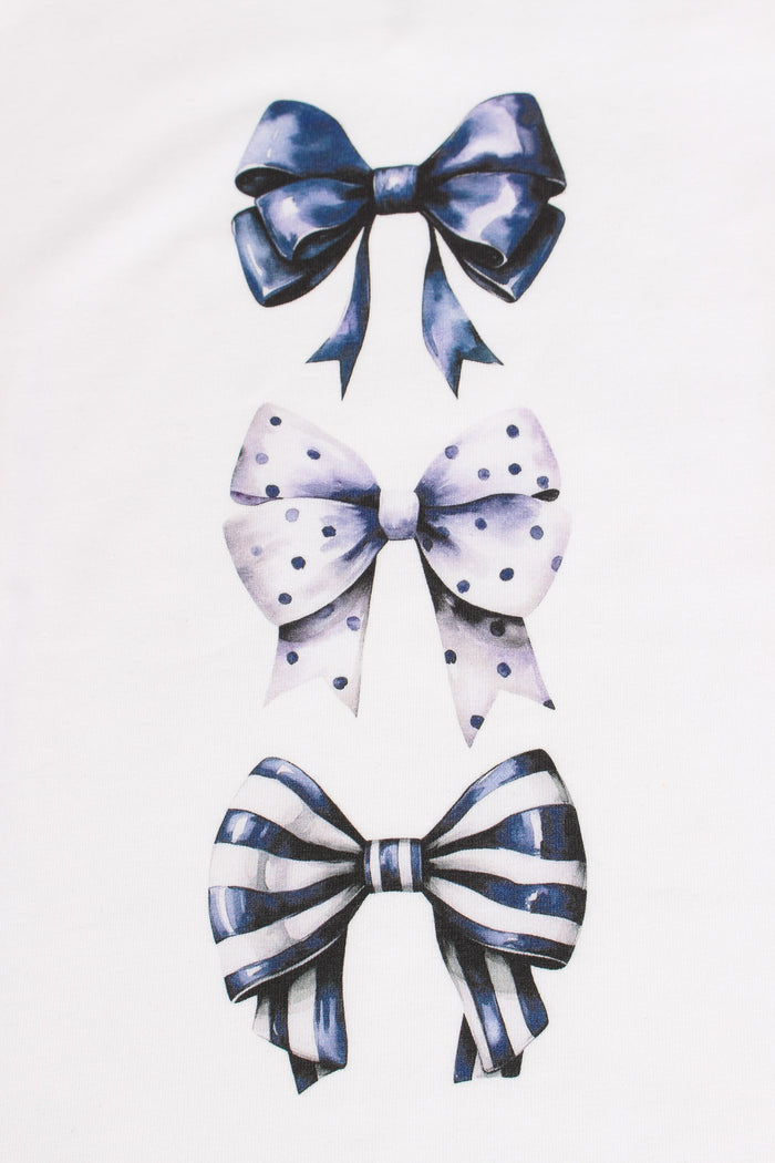 T-shirt Stampa Fiocco Blu/bianco-4