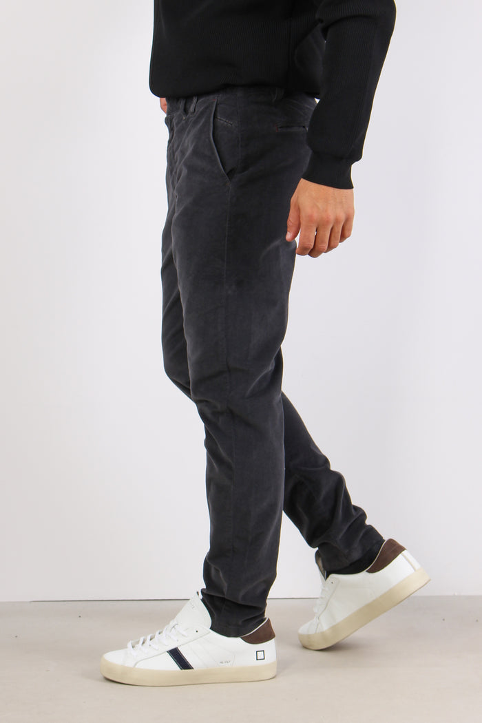 Chino Basico Velluto Liscio Asfalto-3