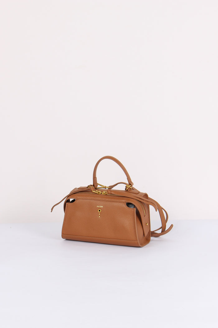 Mini Trapezio Pelle Martellata Tobacco-2