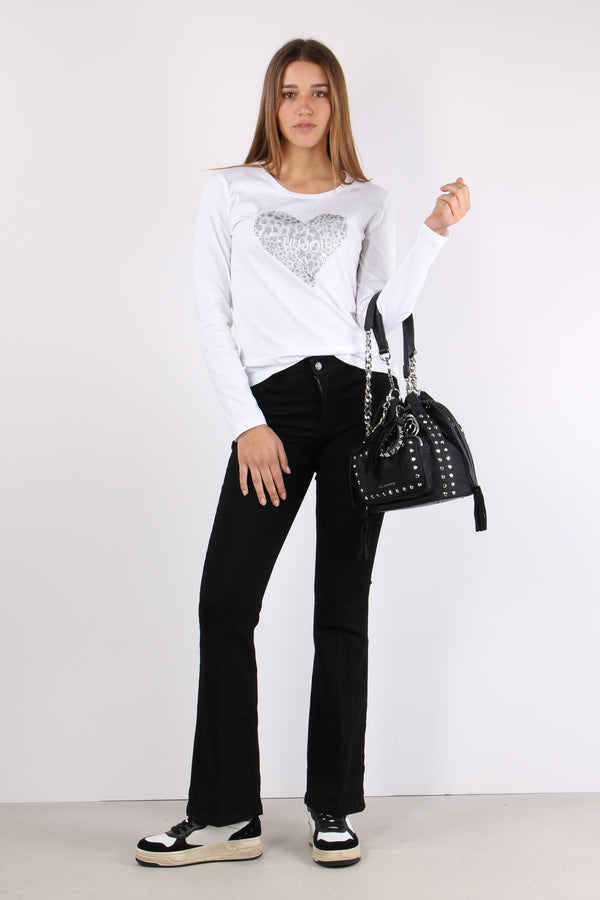 T-shirt Cuore Pois Bianco/heart