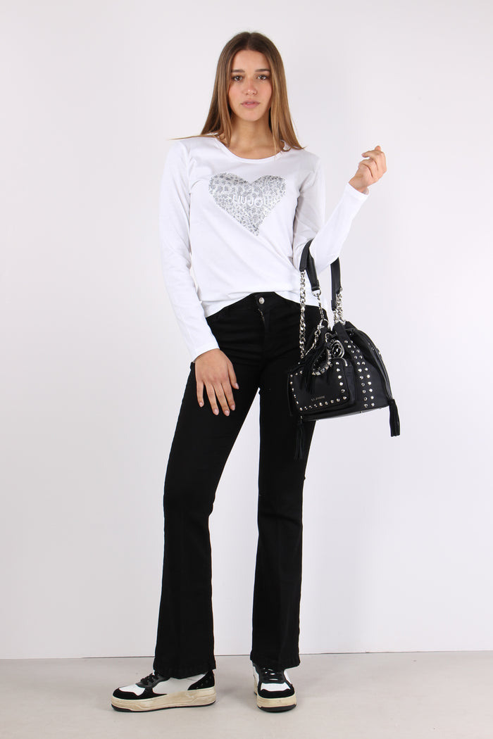 T-shirt Cuore Pois Bianco/heart