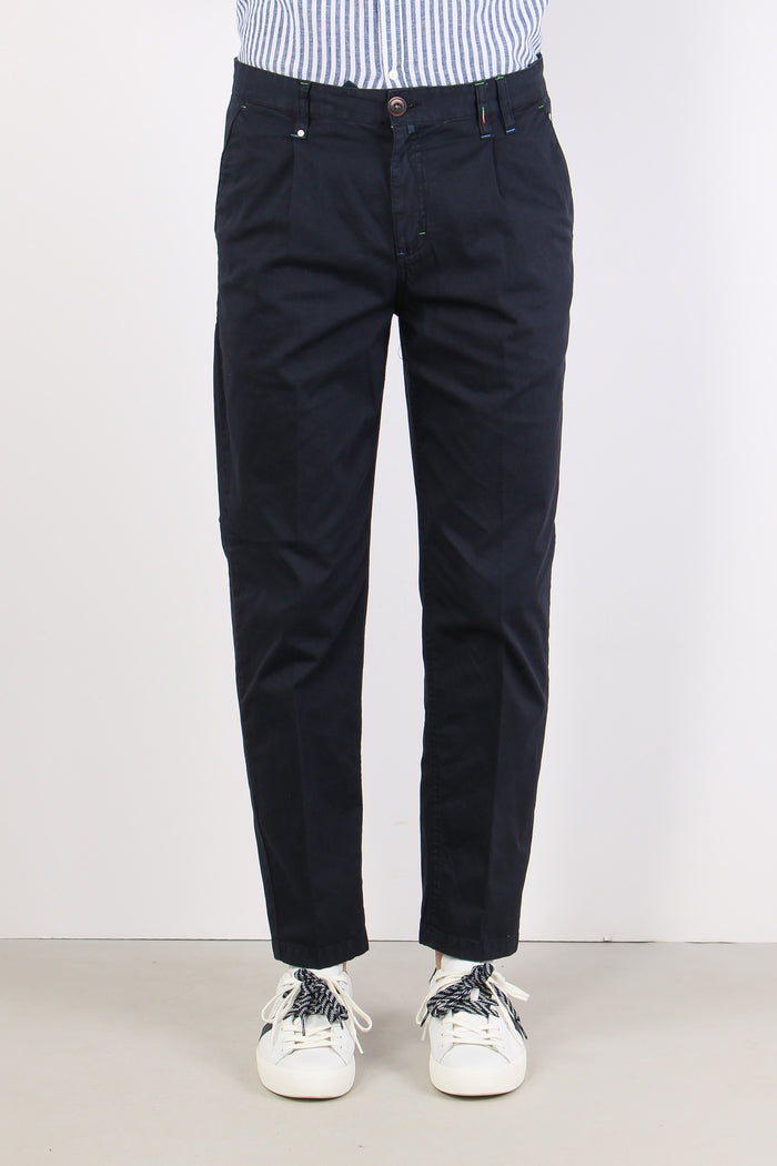 Chino Pences Gabardina Blu-2