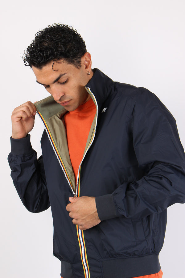Giubbotto Reversibile Collo In Piedi Blue/green-2