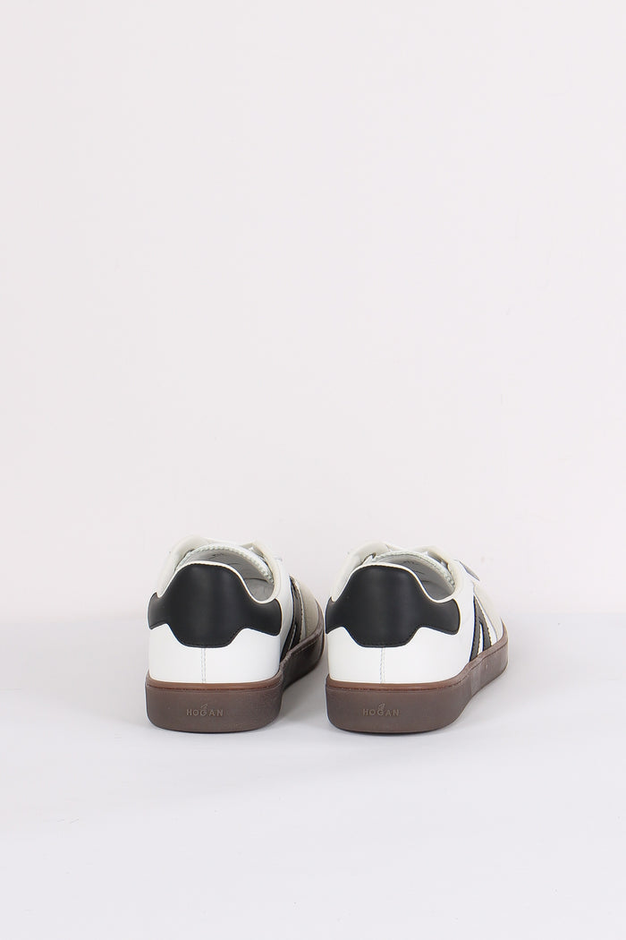 Sneaker Inserto Camoscio Bianco/nero-3