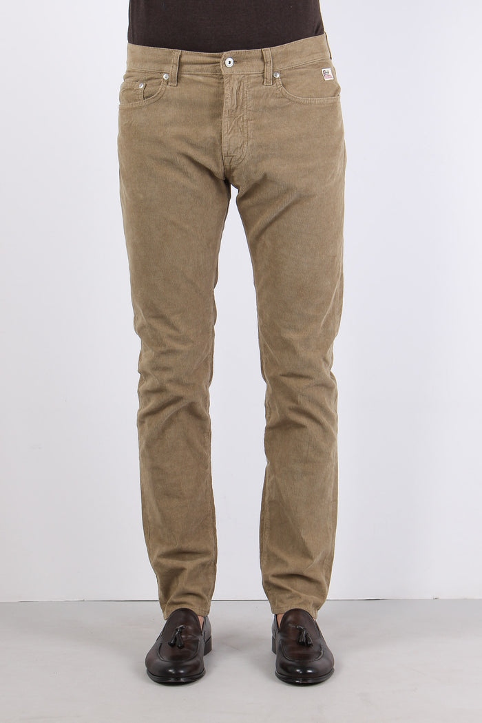 Pantalone Velluto Millerighe Beige-2