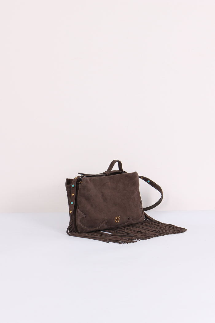 Tracolla Camoscio Frange Marrone Caffe-7