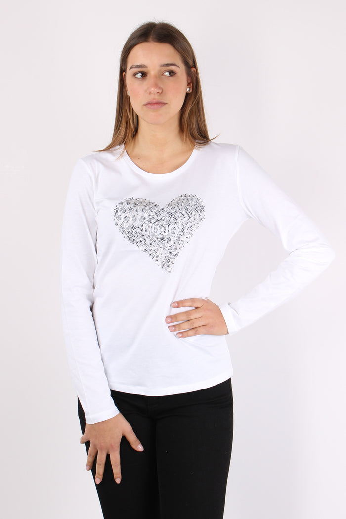 T-shirt Cuore Pois Bianco/heart-2
