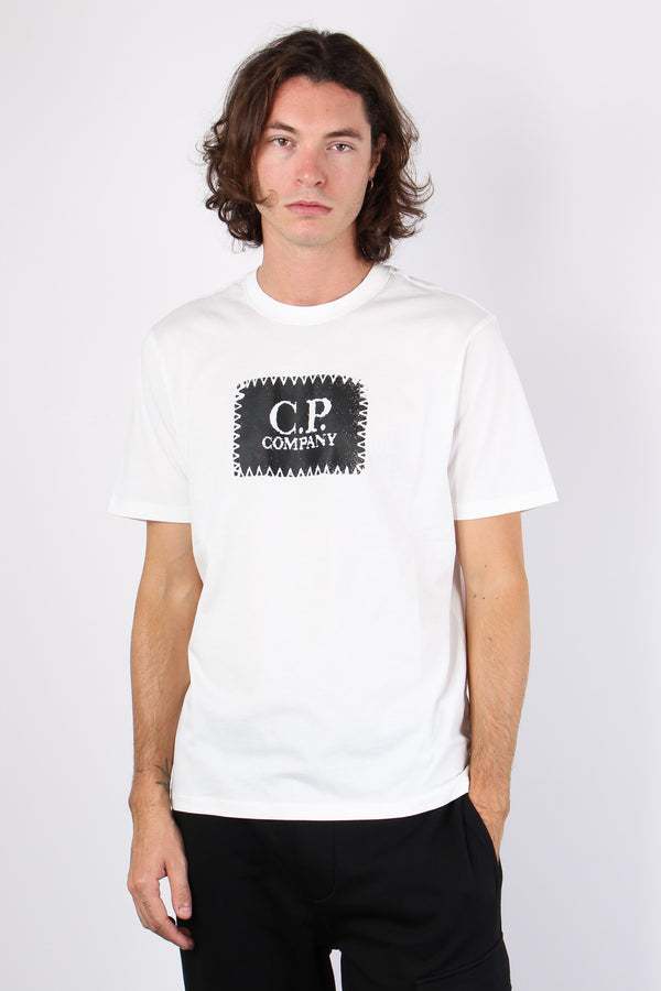 T-shirt Logo Patch Gauze White-2