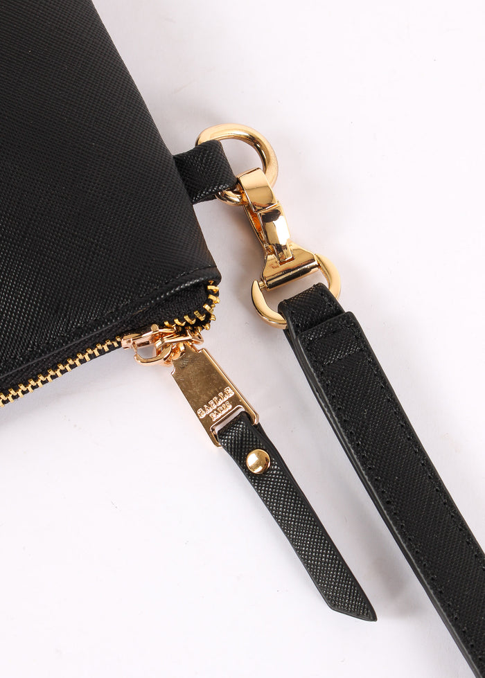 Pochette Saffiano Logo Nero-4