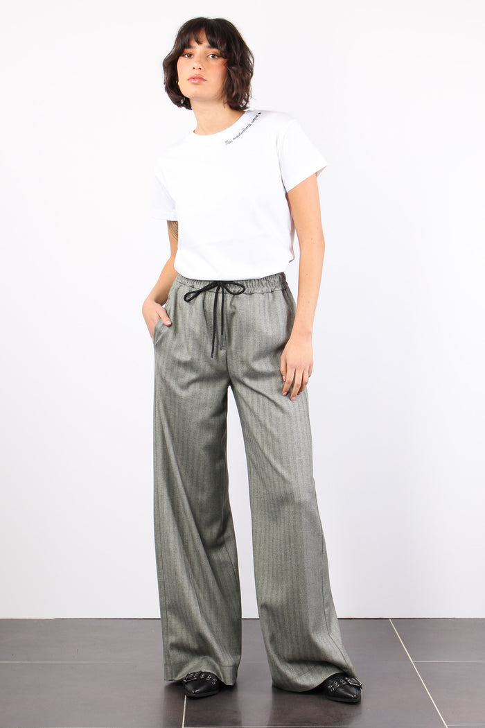 Pantalone Palazzo Effetto Spig Grigio