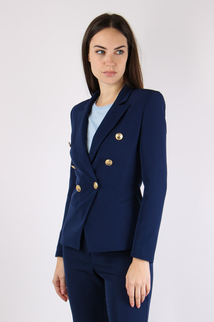 Giacca Doppiopetto Tessuto Tecnico Navy-7
