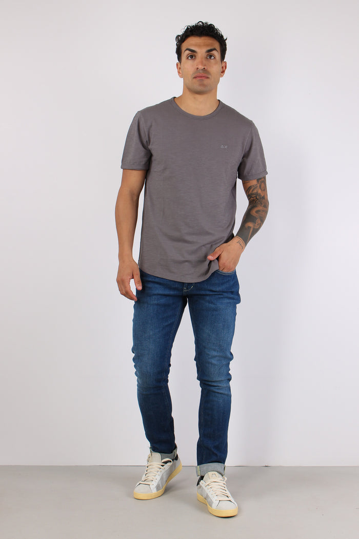 T-shirt Cotone Fiammato Inchiostro-5
