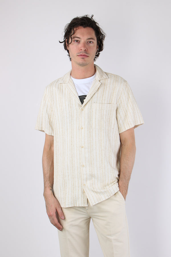 Camicia Mc Misto Lino Ecru