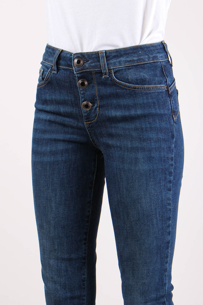 Denim Bottone Gioiello Denim Scuro-6