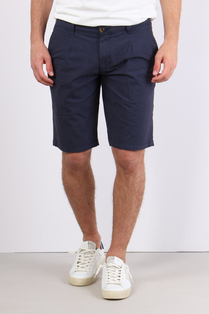 Bermuda Cotone Leggero Pence Navy-2