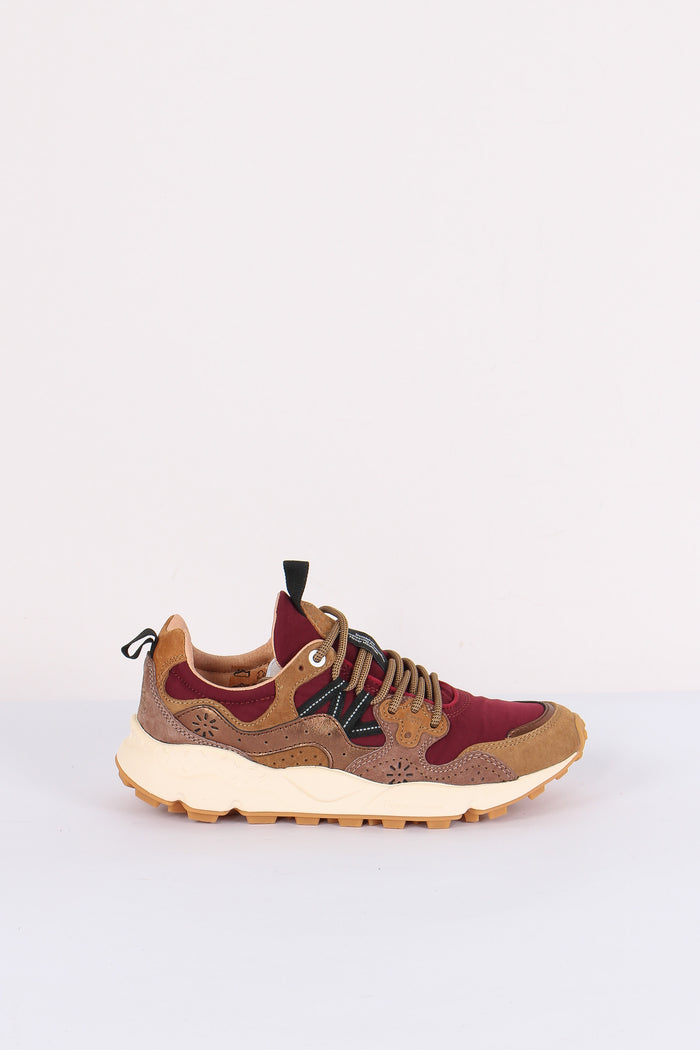 Sneakers Yamano  Suede Laminated Bordeaux/bronze