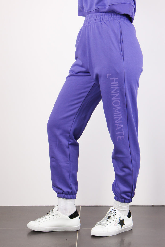 Pantalone Logo Gamba Iris-5