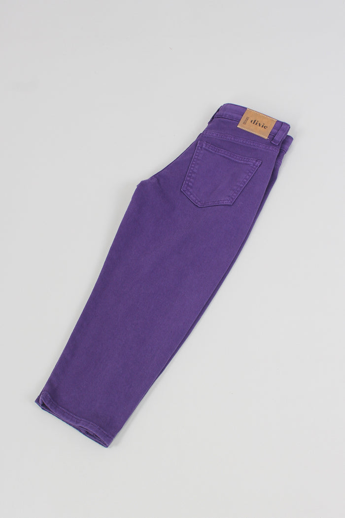 Pantalone Baggy Cotone Viola Scuro-3