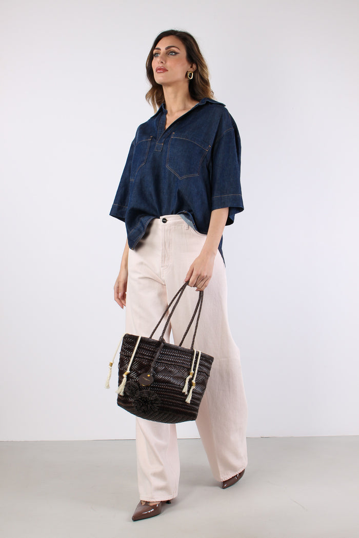 Camicia Polo Denim Denim Scuro-7