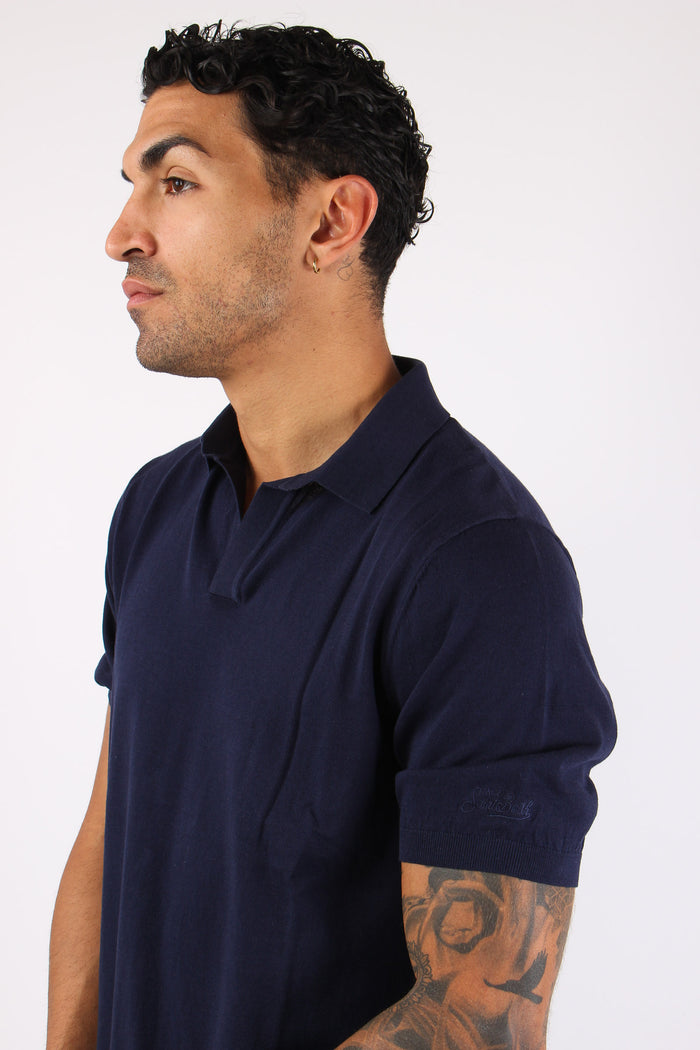 Polo Cotone Crepe Blu-5