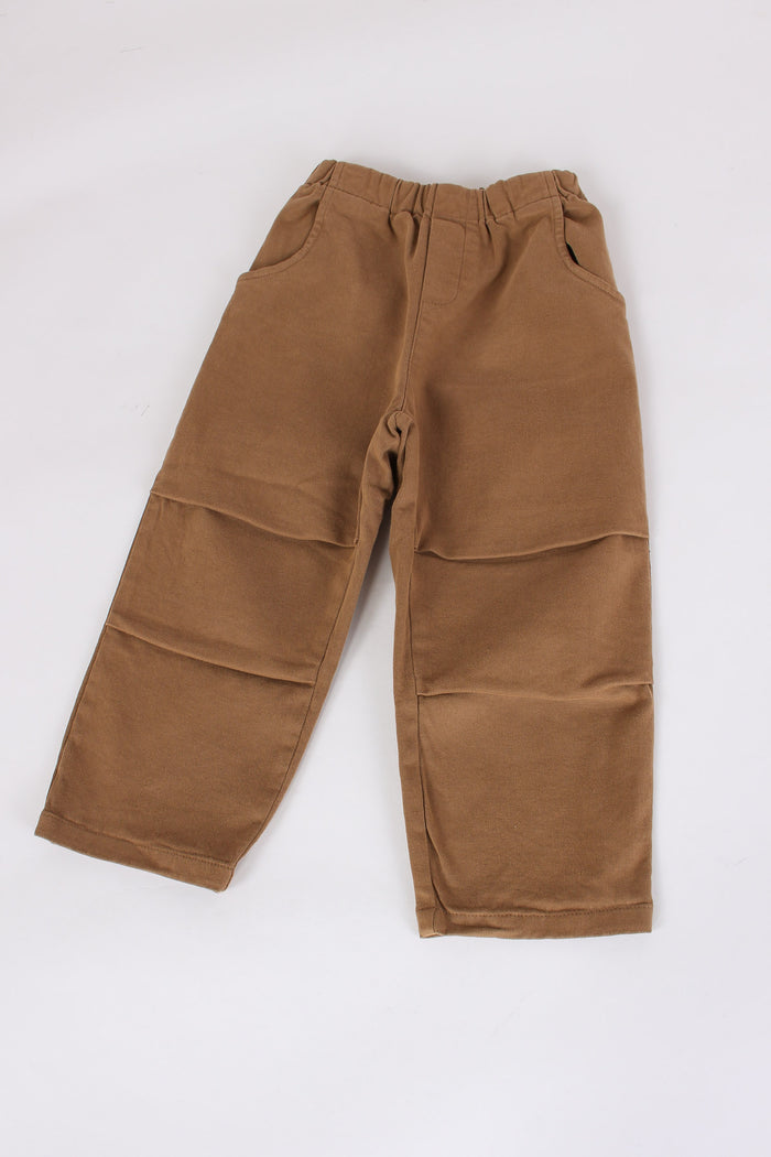 Pantalone Dritto Morbido Nocciola-4