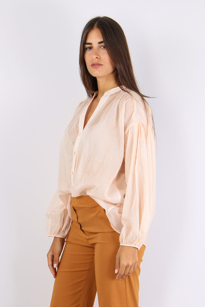 Camicia Mussola Riga Beige/panna-6