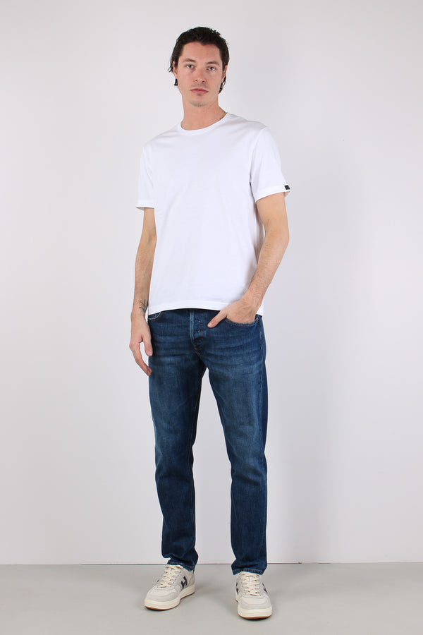 T-shirt Basica Logo Manica Bianco-2