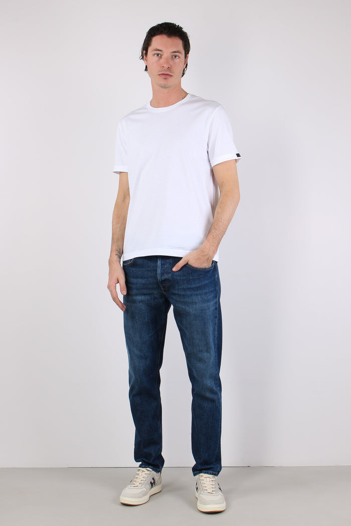 T-shirt Basica Logo Manica Bianco-2