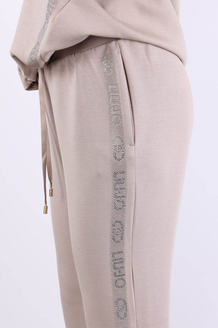 Pantaloni Modal Banda Strass Champagne-6