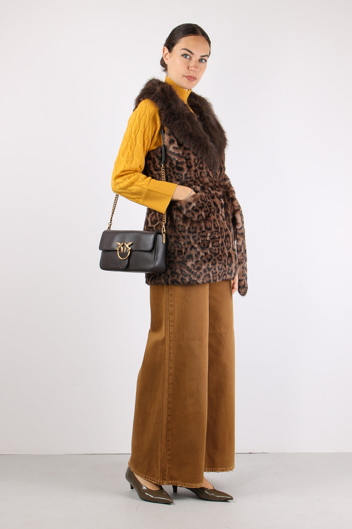 Princess Gilet Ecopelliccia Cinturato Multi Moro