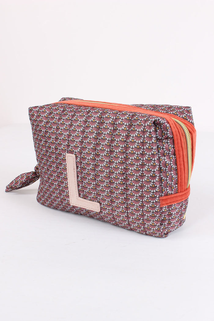 Pochette Patch Lettera L Fango/corallo-4