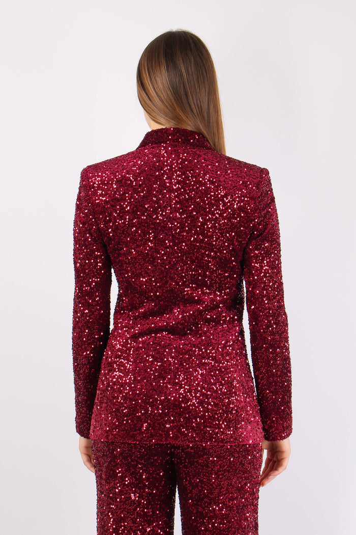 Giacca Paillettes Vino-4