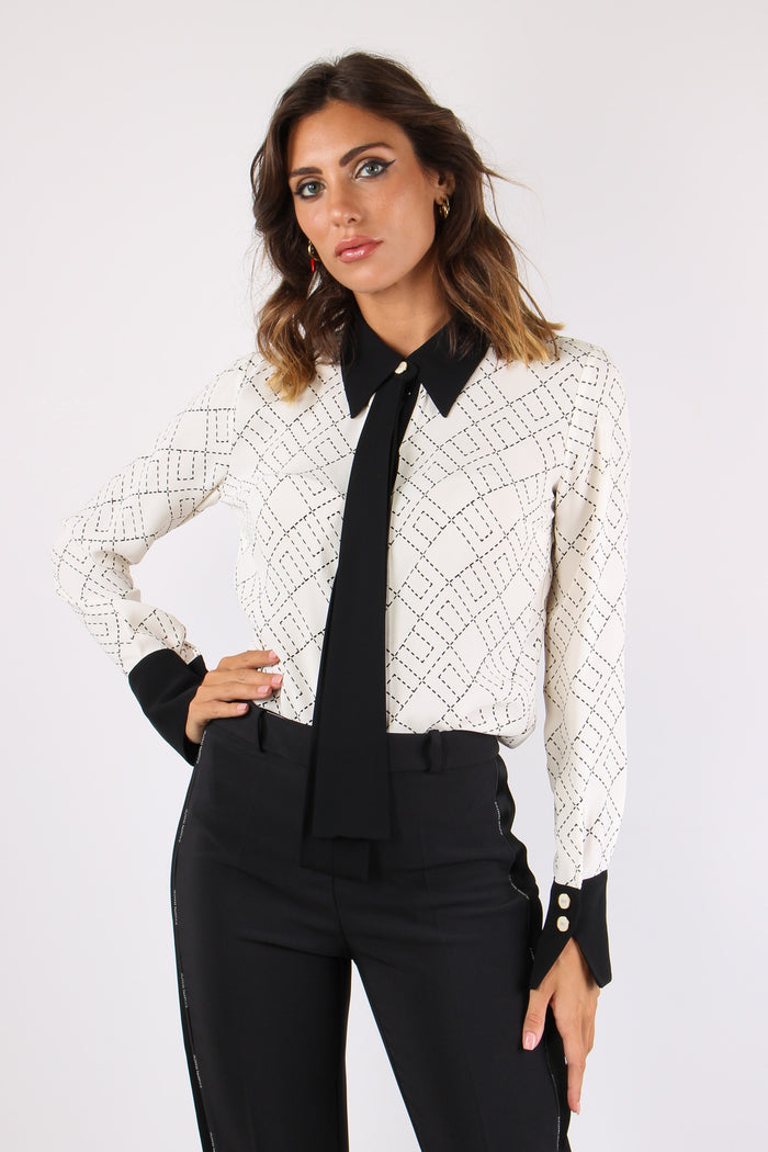 Blusa Cravatta Milk/nero-3