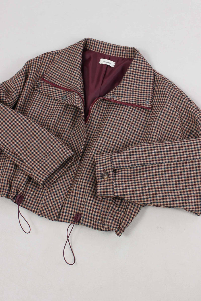 Bomber Pied De Poule Bordeaux/blu-7