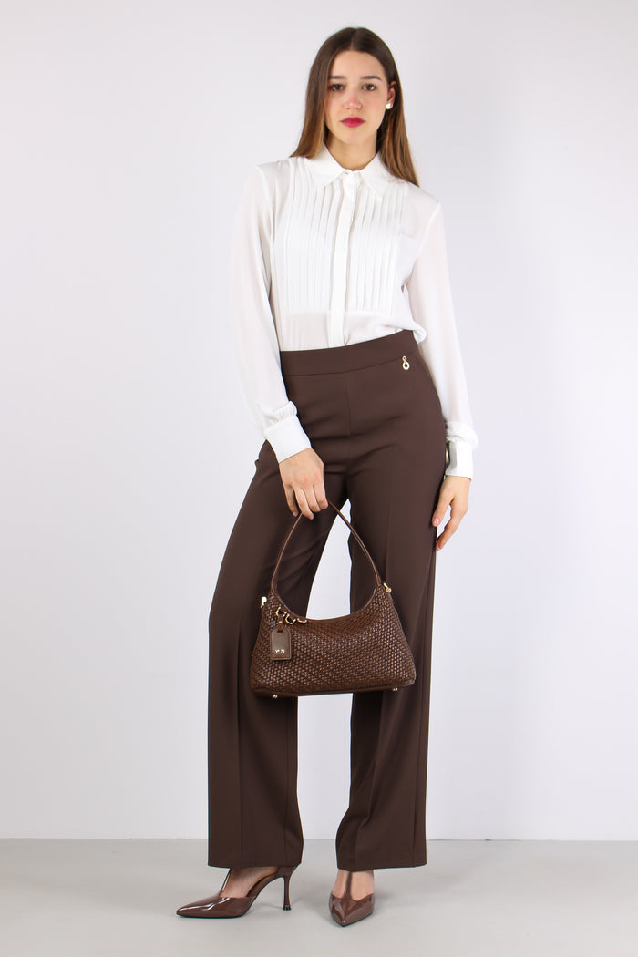 Lalim Pantalone Palazzo Fluido Chocolate