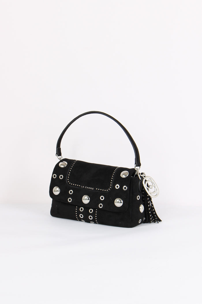 Tracolla Camoscio Maxi Borchie Black-5
