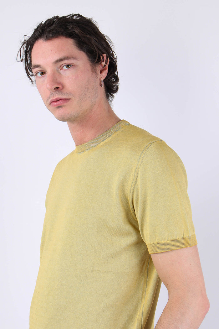 Maglia M/m Filo Reversibile Mostarda/argento-9