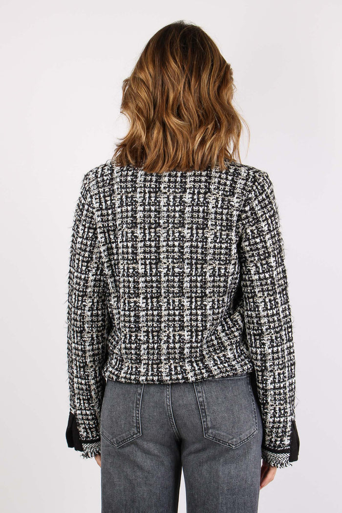 Giacca Chanel Tricot Nero/panna-5