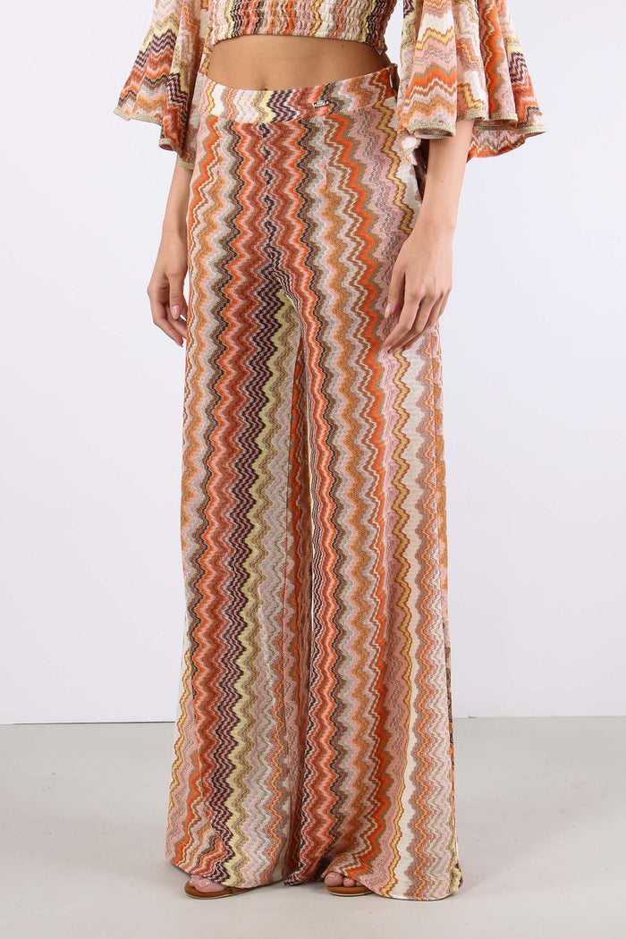Pantalone Palazzo Jacquard Terra-3