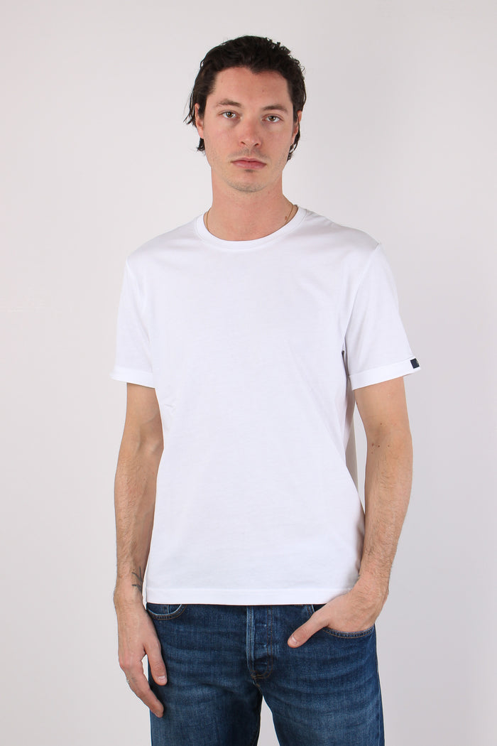 T-shirt Basica Logo Manica Bianco