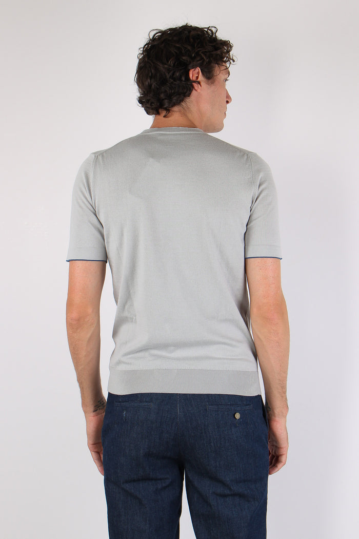 Maglia M/m Profilo Contrastro Grigio/bianco-4