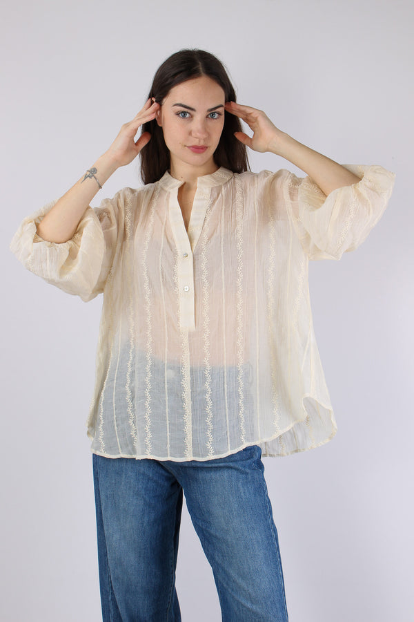 Camicia Mussola Ricami Avorio-2