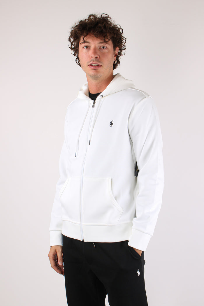 Felpa Zip Cappuccio White-3