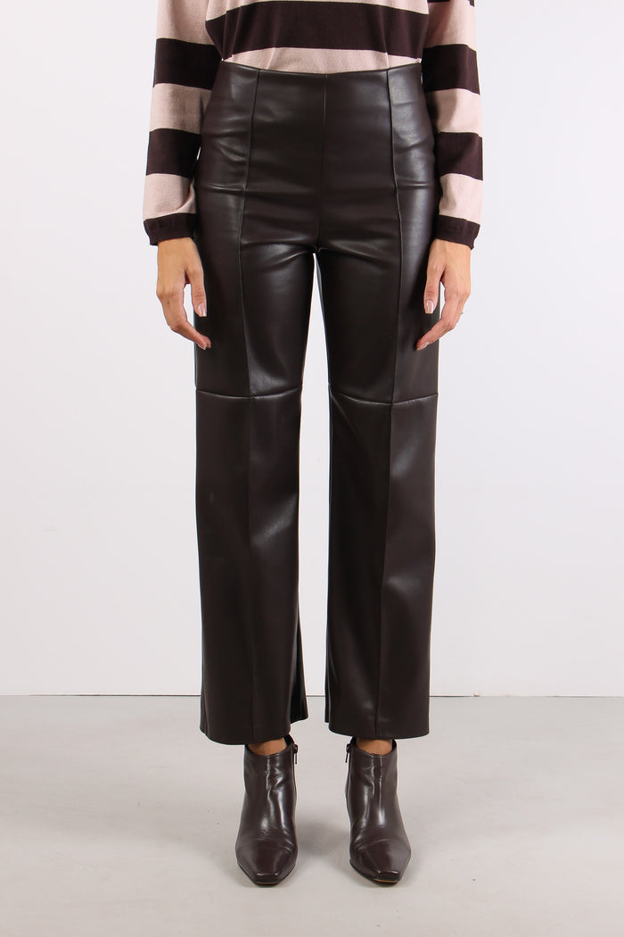 Pantalone Ecopelle Cuciture Moro-2