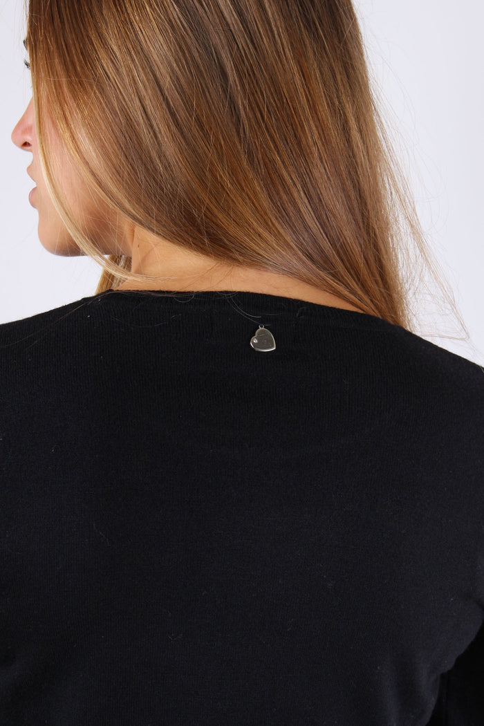 Maglia Girocollo Viscosa Nero-6