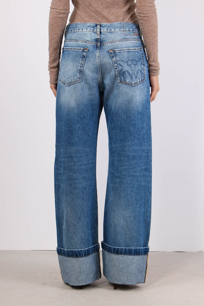 Wanda Denim Maxi Risvolto Denim Medio-5