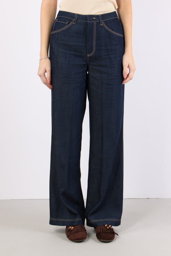 Pantalone Chambry Impunture Co Blu Denim-2